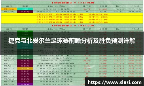 捷克与北爱尔兰足球赛前瞻分析及胜负预测详解